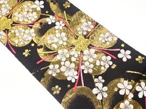 純金箔梅散らし模様織出し袋帯